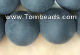 CAA2455 15.5 inches 20mm round matte black agate beads wholesale