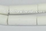 CAA25 15.5 inches 10*30mm cylinder white agate gemstone beads