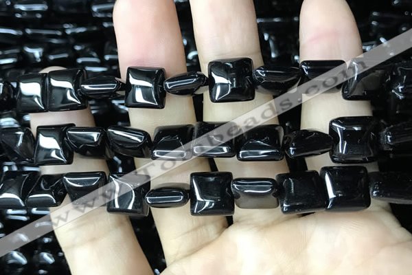 CAA2556 15.5 inches 12*12mm square black agate beads wholesale