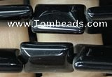 CAA2565 15.5 inches 8*12mm rectangle black agate beads wholesale