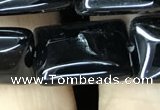 CAA2568 15.5 inches 13*18mm rectangle black agate beads wholesale