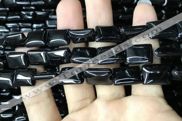 CAA2568 15.5 inches 13*18mm rectangle black agate beads wholesale