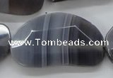 CAA257 15.5 inches 25*40mm faceted freeform grey line agate beads