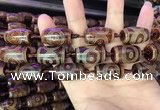 CAA2660 15.5 inches 14*25mm - 16*26mm drum tibetan agate dzi beads