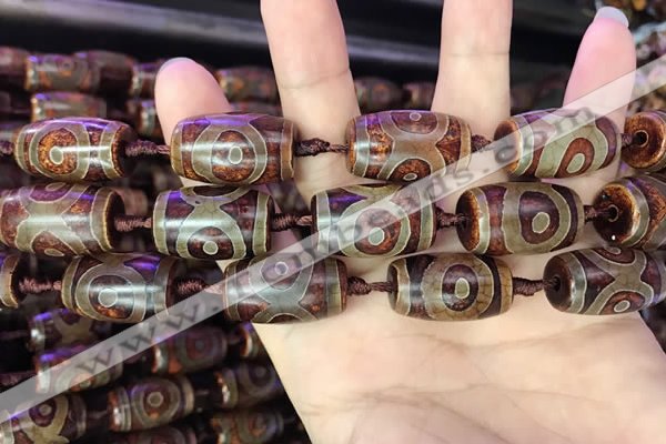 CAA2660 15.5 inches 14*25mm - 16*26mm drum tibetan agate dzi beads