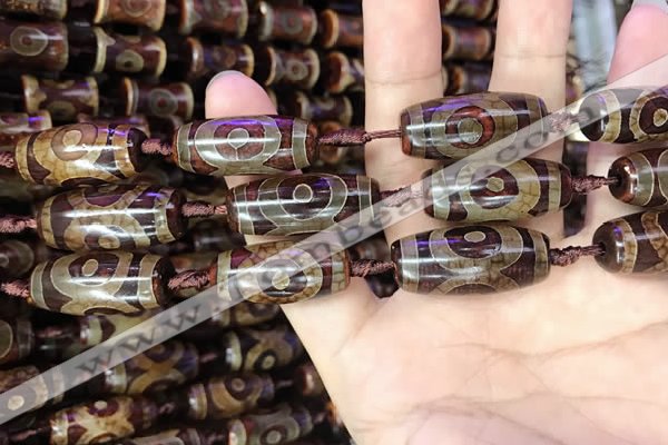 CAA2662 15.5 inches 10*28mm - 11*30mm rice tibetan agate dzi beads