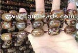 CAA2666 15.5 inches 14*21mm - 16*22mm drum tibetan agate dzi beads