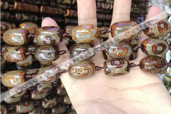 CAA2666 15.5 inches 14*21mm - 16*22mm drum tibetan agate dzi beads