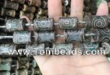 CAA2681 15.5 inches 12*18mm - 13*24mm bone tibetan agate dzi beads