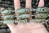 CAA2688 15.5 inches 12*30mm - 14*30mm rice tibetan agate dzi beads