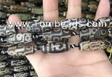 CAA2689 15.5 inches 12*30mm - 14*30mm rice tibetan agate dzi beads