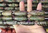 CAA2696 15.5 inches 14*38mm - 16*43mm rice tibetan agate dzi beads