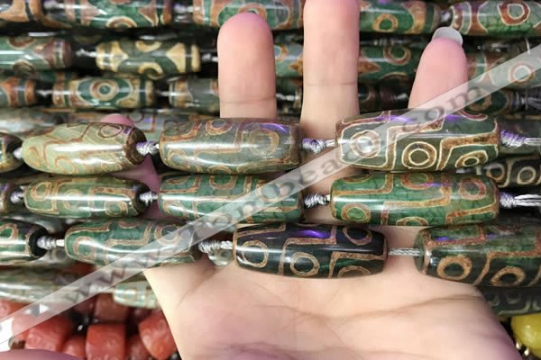 CAA2696 15.5 inches 14*38mm - 16*43mm rice tibetan agate dzi beads