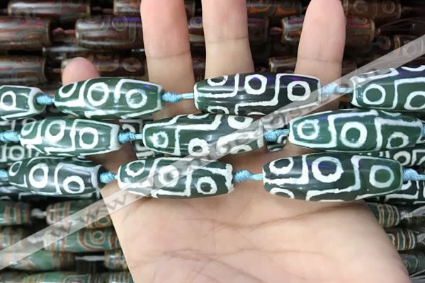 CAA2698 15.5 inches 14*38mm - 16*43mm rice tibetan agate dzi beads