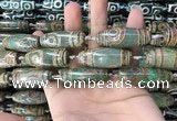 CAA2699 15.5 inches 14*38mm - 16*43mm rice tibetan agate dzi beads
