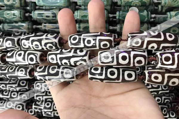 CAA2701 15.5 inches 14*38mm - 16*43mm rice tibetan agate dzi beads