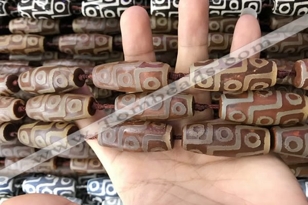 CAA2702 15.5 inches 14*38mm - 16*43mm rice tibetan agate dzi beads