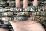 CAA2707 15.5 inches 14*38mm - 16*43mm rice tibetan agate dzi beads