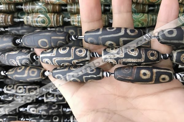 CAA2708 15.5 inches 14*38mm - 16*43mm rice tibetan agate dzi beads