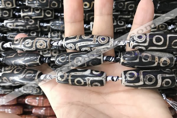 CAA2709 15.5 inches 14*38mm - 16*43mm rice tibetan agate dzi beads