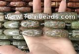 CAA2710 15.5 inches 14*38mm - 16*43mm rice tibetan agate dzi beads