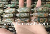 CAA2711 15.5 inches 14*38mm - 16*43mm rice tibetan agate dzi beads