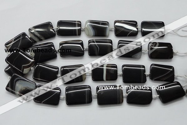 CAA272 15.5 inches 22*30mm rectangle black line agate beads