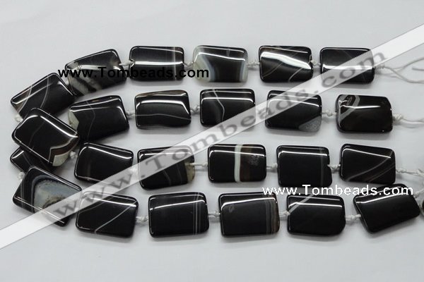CAA273 15.5 inches 20*40mm rectangle black line agate beads