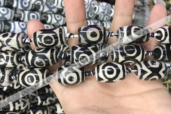 CAA2734 15.5 inches 14*21mm - 16*22mm drum tibetan agate dzi beads