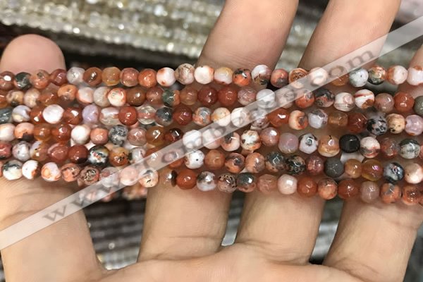 CAA2804 15 inches 4mm faceted round fire crackle agate beads wholesale