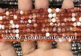 CAA2808 15 inches 4mm faceted round fire crackle agate beads wholesale