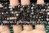 CAA2813 15 inches 4mm faceted round fire crackle agate beads wholesale