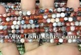 CAA2818 15 inches 4mm faceted round fire crackle agate beads wholesale