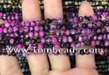 CAA2824 15 inches 4mm faceted round fire crackle agate beads wholesale