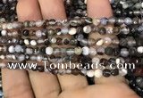 CAA2826 15 inches 4mm faceted round fire crackle agate beads wholesale