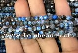 CAA2827 15 inches 4mm faceted round fire crackle agate beads wholesale