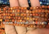 CAA2829 15 inches 4mm faceted round fire crackle agate beads wholesale