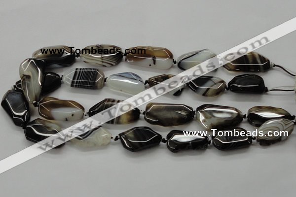 CAA283 15.5 inches 18*30mm freeform black line agate beads