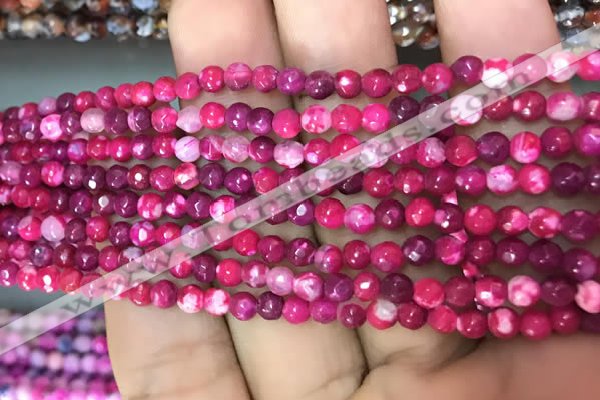 CAA2832 15 inches 4mm faceted round fire crackle agate beads wholesale