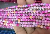 CAA2833 15 inches 4mm faceted round fire crackle agate beads wholesale