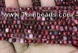 CAA2839 15 inches 4mm faceted round fire crackle agate beads wholesale