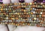 CAA2841 15 inches 4mm faceted round fire crackle agate beads wholesale