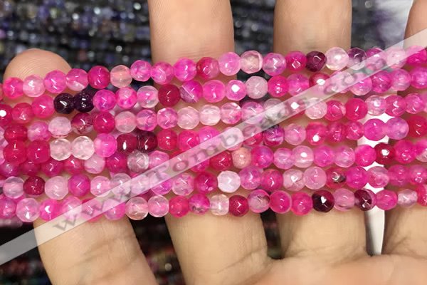 CAA2843 15 inches 4mm faceted round fire crackle agate beads wholesale