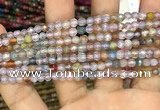 CAA2844 15 inches 4mm faceted round fire crackle agate beads wholesale