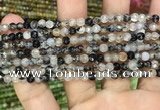 CAA2846 15 inches 4mm faceted round fire crackle agate beads wholesale