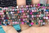 CAA2847 15 inches 4mm faceted round fire crackle agate beads wholesale