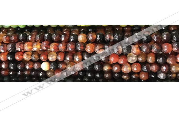 CAA2882 15 inches 6mm faceted round fire crackle agate beads wholesale