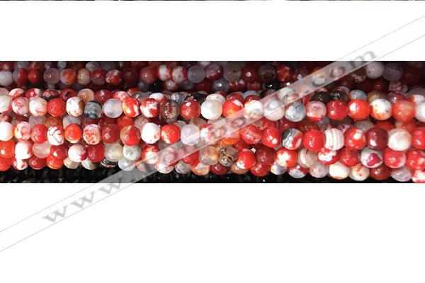 CAA2886 15 inches 6mm faceted round fire crackle agate beads wholesale