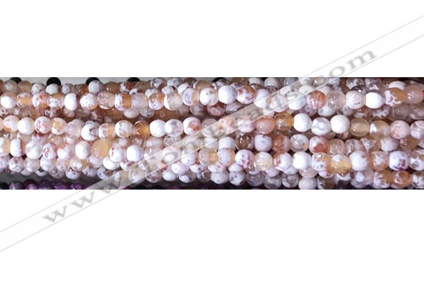 CAA2891 15 inches 6mm faceted round fire crackle agate beads wholesale