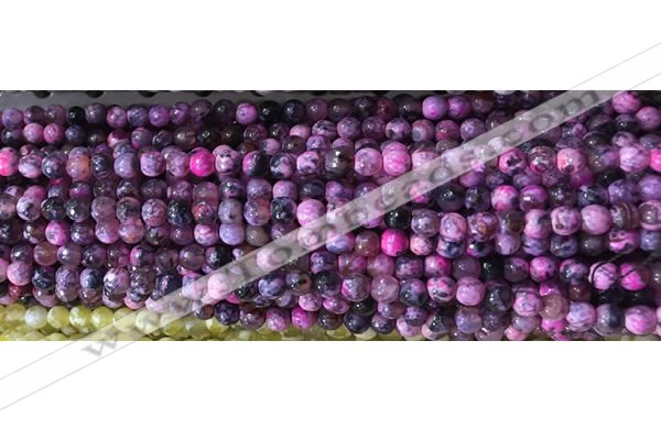 CAA2892 15 inches 6mm faceted round fire crackle agate beads wholesale